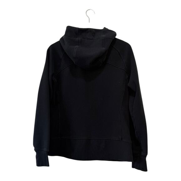 Lululemon Scuba Hoodie Light Cotton Fleece Black Zip Up Jacket Size 12 - Picture 3 of 8